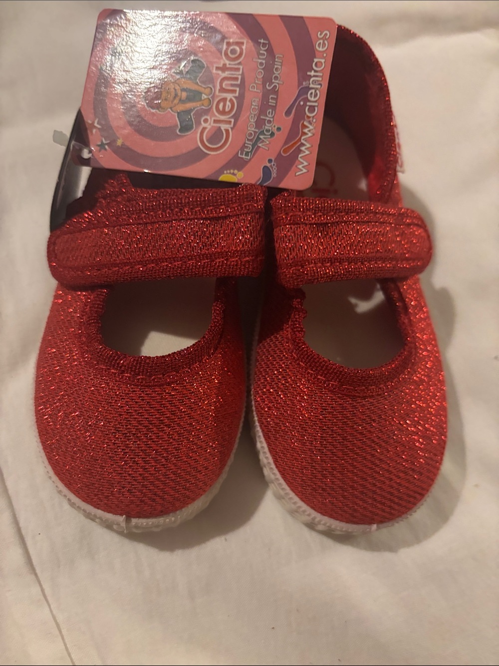 NWT Cienta Shimmery Red Mary Jane Shoes